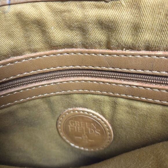 Green Fields Country Cowhide Collection Flap Shoulder Bag Butterscotch/Camel - Picture 9 of 16